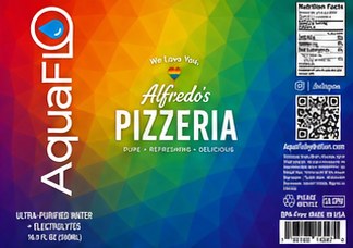 AquaFlo label for Alfredo's Pizzeria