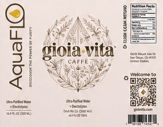 AquaFlo label for Gioia Vita Caffè